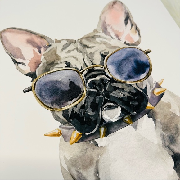 Watercolor French Bulldog Pet Dog Wall Art Illustration Print Poster Unframed - Picture 14 of 14